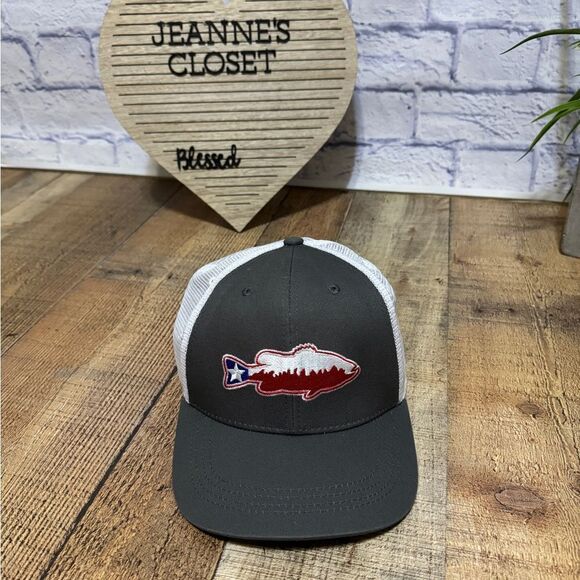 Rep Your Water Texas Hat Cap Snapback Trucker Gray White Fisherman Mesh Back Men - Picture 6 of 7